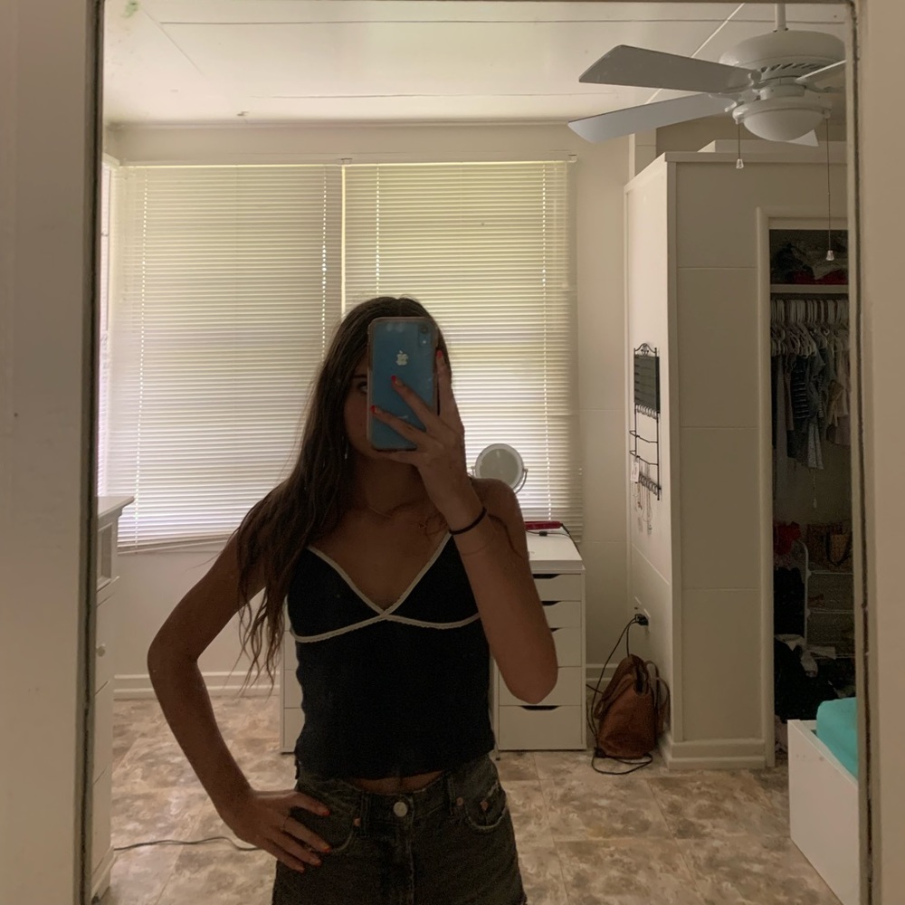 Brandy Melville Blue Lace Tank Top